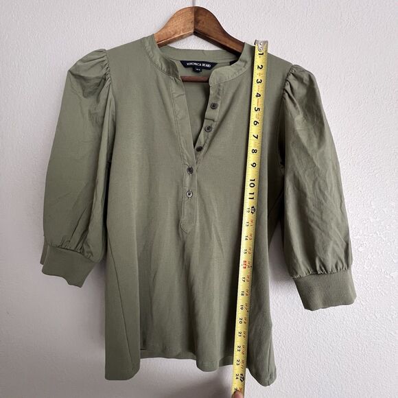 Veronica Beard Women's Size M Coralee Top Sage Green - Picture 4 of 6